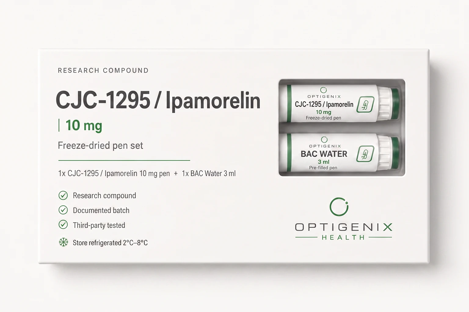 CJC-1295 and Ipamorelin 10mg freeze-dried pen set packaging