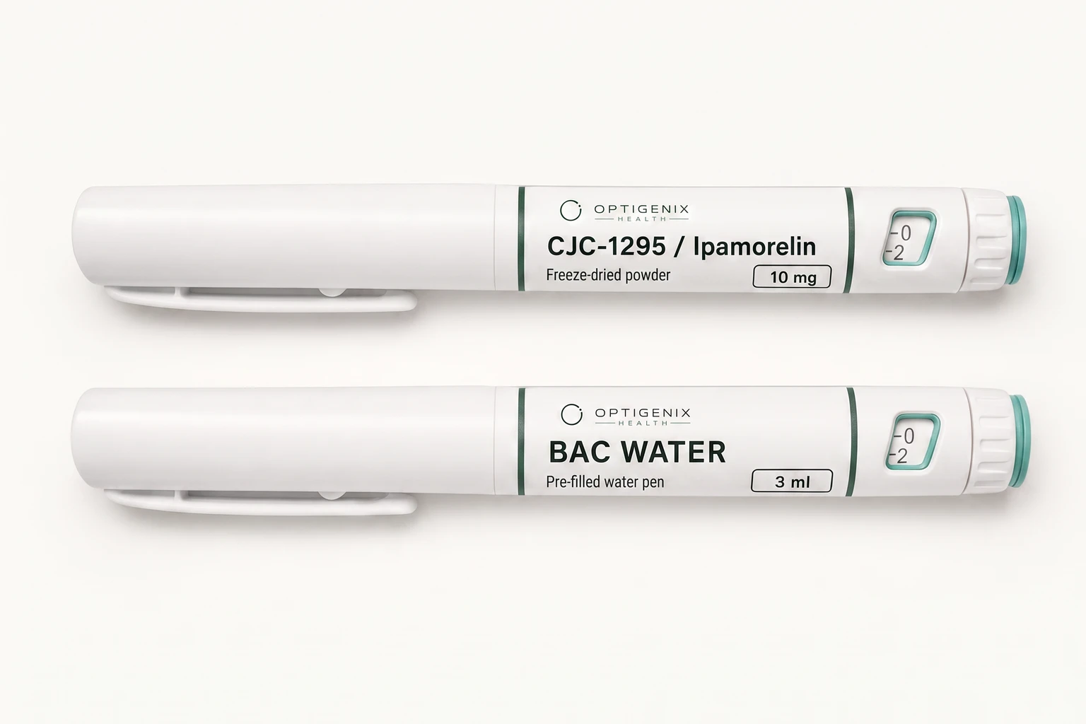 CJC-1295 and Ipamorelin 10mg freeze-dried pen and BAC water pen