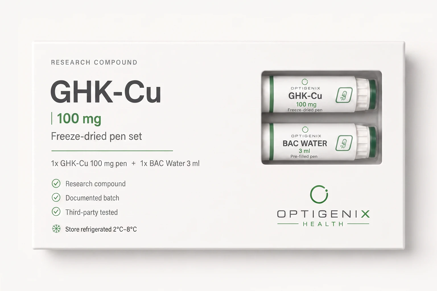 GHK-Cu 100mg freeze-dried pen set packaging