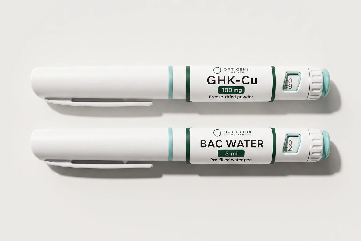 GHK-Cu 100mg freeze-dried pen and BAC water pen